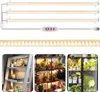 Collage of images showing LED grow lights, a shelf with plants under grow lights, and a grow tent with plants under grow lights. Produktbild-Vorschau