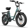A teal electric bicycle with black tires and seat is shown against a white background. Produktbild-Vorschau