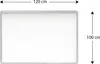 A whiteboard with dimensions indicated. Produktbild-Vorschau