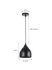 A black pendant lamp with dimensions indicated by text overlays. Náhled obrázku produktu