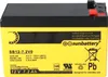 A yellow and black rechargeable battery with product information and logos printed on it. Podgląd zdjęcia produktu