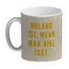 Glitzer-Kaffeebecher Urlaub ist, wenn man viel isst mit Produktbild-Vorschau 2