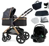 Pixini Arizona Kinderwagen Set 3in1 gold/schwarz Produktbild-Vorschau 1