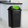 DEUBA® Poubelle avec couvercle basculant 60L noir/vert Voir les images du produit 2