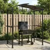 vidaXL Grillpavillon mit Seitenregalen Anthrazit Produktbild-Vorschau 2