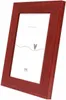 A red wooden picture frame is shown at an angle against a white background. Voir les images du produit
