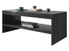 A dark grey coffee table with a fluted design on the front and sides, featuring two shelves. There are two books and two candles on the top shelf, and two books on the lower shelf. Náhled obrázku produktu