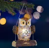 LED solární sova na houpačce o rozměrech cca 14 x 8 x 17 cm Náhled obrázku produktu 2