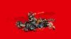 A LEGO Ninjago vehicle with figures on a red background. Produktbild-Vorschau