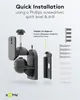 An illustration showing the components of a Goobay speaker mount and instructions for installation. Podgląd zdjęcia produktu