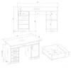 Scrivania ADA BIANCO ANTRACITE 125 cm 4 Cassetti Armadio Anteprima dell’immagine prodotto 9