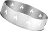 A silver metal ring with flame cutouts, likely a fire pit accessory. Produktbild-Vorschau