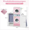 COSTWAY Dětská pračka ze dřeva, sada hraček s pracím Náhled obrázku produktu 4