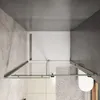 A top-down view of a modern bathroom with a glass shower enclosure. Produktbild-Vorschau