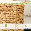 Close-up of a woven basket with text overlays and icons. Produktbild-Vorschau