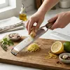 Arendo Zester Reibe Edelstahl mit Holzgriff, Handreibe mit Produktbild-Vorschau 2