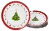 6x Świąteczny wymarzony talerz na ciasto porcelanowy Podgląd zdjęcia produktu 1