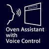 A graphic illustrating voice control for an oven. Produktbild-Vorschau