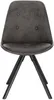 A front view of a single gray chair with black legs against a white background. Produktbild-Vorschau