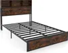 A product shot of a bed frame with a headboard featuring storage shelves. Náhled obrázku produktu