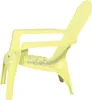 A single yellow plastic chair on a white background. Produktbild-Vorschau