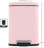 A pink pedal bin with dimensions and capacity indicated. Náhľad obrázku produktu