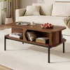 Table basse Merax avec portes coulissantes et pieds en Voir les images du produit 2