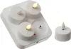 LED Teelichter - 4 wiederaufladbare LED Teelichter mit Ladestation - D- 4cm - flackernd - weiss Produktbild-Vorschau