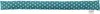 A long, cylindrical draft stopper with a teal background and white polka dots, lying horizontally on a white background. Produktbild-Vorschau