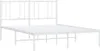 A white metal bed frame with a headboard is shown against a white background. Náhled obrázku produktu