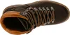 A top-down view of a brown leather boot with tan accents and brown laces. Anteprima dell’immagine prodotto