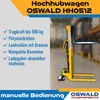 Hochhubwagen HH0512 - 500 kg Tragkraft, 1.150 mm Hubhöhe Produktbild-Vorschau 3