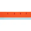 A close-up product shot of an orange and blue foam mattress topper edge with slits. Anteprima dell’immagine prodotto