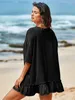 Locker sitzendes Damen-T-Shirt mit Rüschen – Produktbild-Vorschau 4