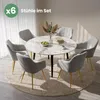 6er Set Polsterstühle mit quadratischen Ziernähten LUXANO Produktbild-Vorschau 10
