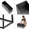 A collage of four images showing a black planter box from different angles, including a close-up of its structure and a person interacting with it. Anteprima dell’immagine prodotto
