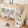 MODFU Hochbett Kinderbett 90x200 mit LED,Multifunktional Produktbild-Vorschau 3
