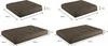 Four different sizes of brown cushions for pallet furniture, with dimensions indicated. Produktbild-Vorschau