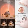 A split image showcasing a mushroom-shaped humidifier with ambient lighting and detailed features. Produktbild-Vorschau