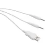A white audio and USB cable with three connectors. Produktbild-Vorschau