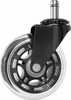 A close-up studio shot of a single office chair caster wheel against a white background. Produktbild-Vorschau