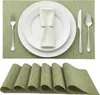 Platzmatten 6er Set, Tischset gewebt 45x30 cm grün, Produktbild-Vorschau 1
