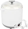 A white yogurt maker with a clear lid and a gray handle sits on a white background. The yogurt maker has a digital display and control buttons on the front. Náhled obrázku produktu