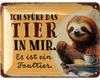LANOLU Retro Blechschild Faultier, lustige Sprüche Schild Produktbild-Vorschau 1