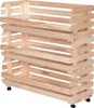 STOLMAK Obstkiste aus Holz mit Rollen – 3 Etagen – 77x79x30 Produktbild-Vorschau 1