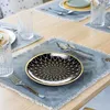 Intirilife 4x Porcelanowy talerz Pattern Connected - Czarny Podgląd zdjęcia produktu 4