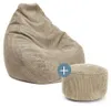 LUMALAND Relax-Set Cord – Sitzsack GIANT (400 L) + Pouf (50 Produktbild-Vorschau 2
