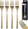 Dessertgabeln Kuchengabeln aus Edelstahl Gold 4 Stk. Produktbild-Vorschau 1