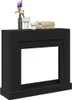 A black fireplace surround is shown against a white background. Voir les images du produit