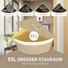 HOMCOM Bambus Wäschekorb mit Deckel 55 L Eck Wäschesammler Produktbild-Vorschau 4